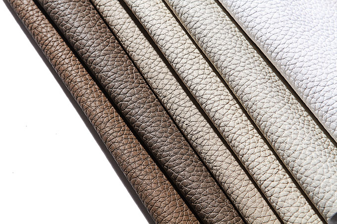 Smart polyurethane faux leather, pebbled texture. For upholstery.